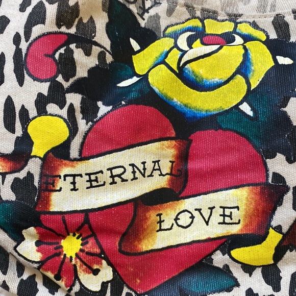 ED HARDY ETERNAL LOVE by Christian Audigier Animal Print Heart handbag - Picture 7 of 12